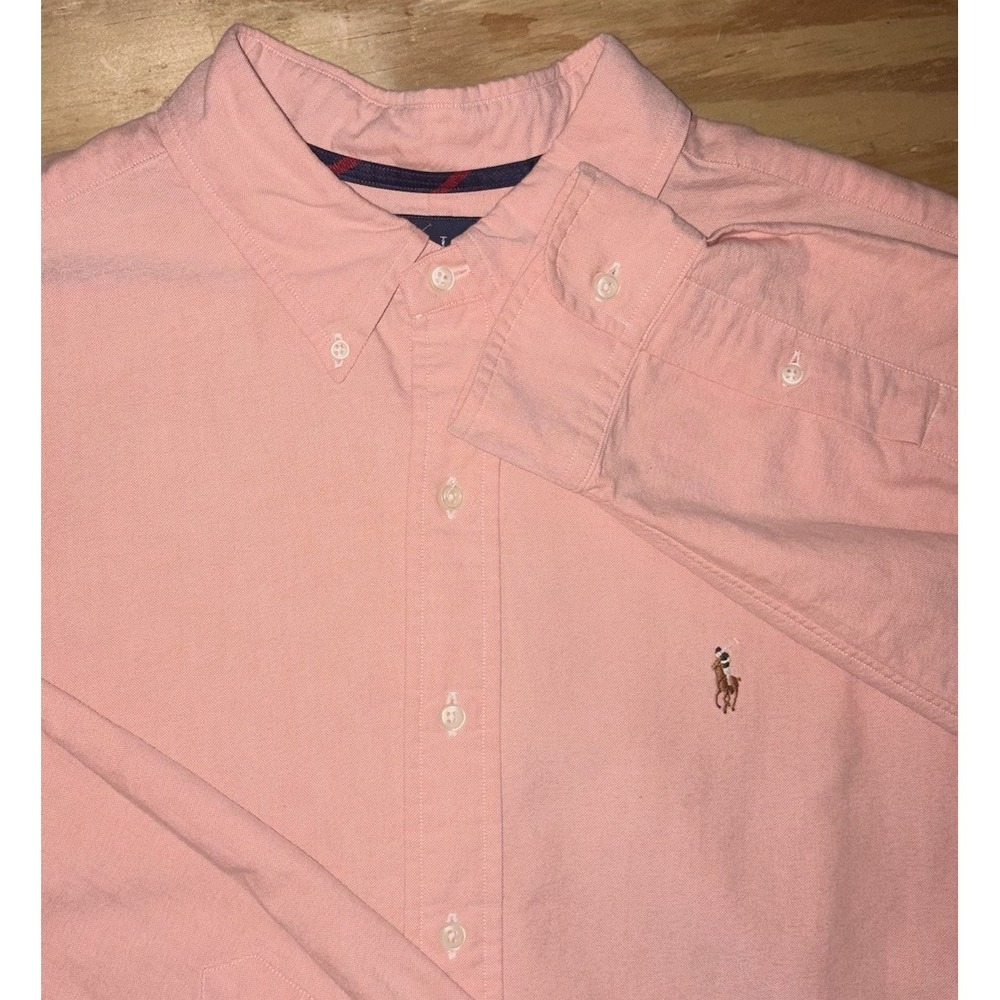 Polo Ralph Lauren Oxford Button Down Solid Peach Mens XXL 2XL Classic Fit